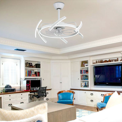 Olamide 24" DIY Shape Adjustable Ceiling Fan with Lights Remote and APP Control