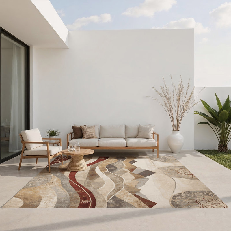 Hushed Glow Indoor And Outdoor Area Rug, Rectangle 1'6" x 2'6"