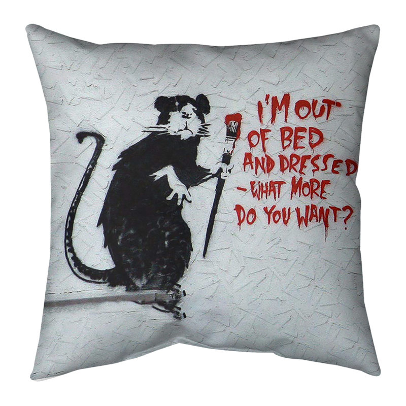 Reversible Throw Pillow, 14" x 14", Spun Polyester