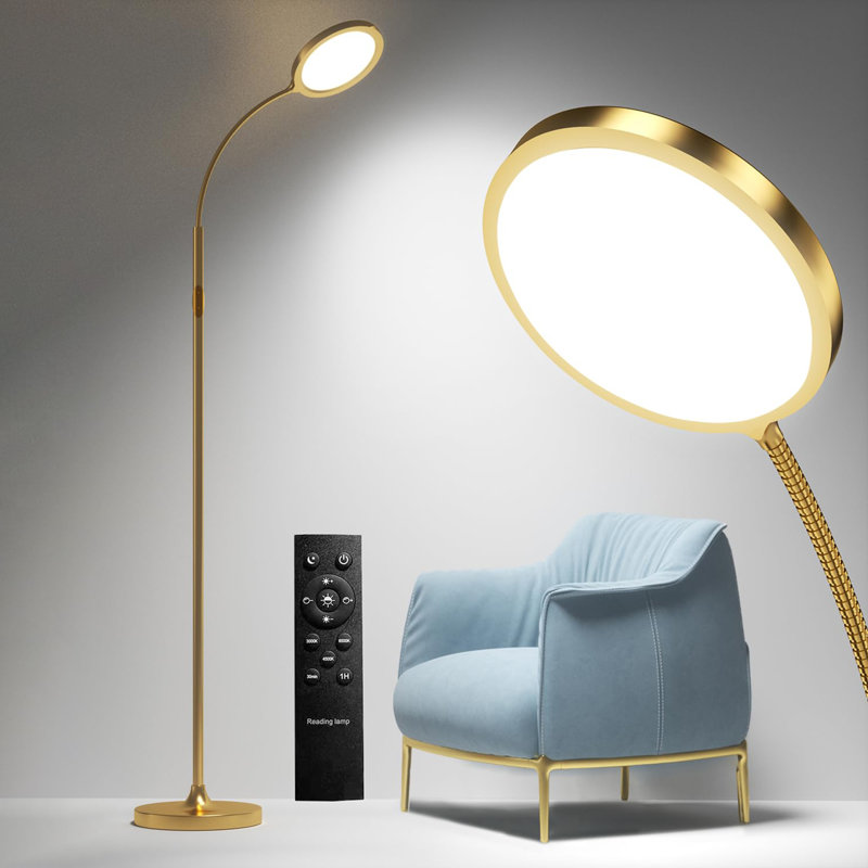 Floor Lamp,Super Bright Dimmable LED Lamps for Living Room, Custom Color Temperature Standing Lamp with Remote Push Button, Adjustable Gooseneck Reading Floor Lamp for Bedroom Office