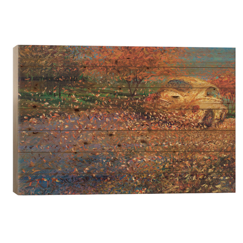 «Yellow» par Iris Scott - impression sur bois sans cadre, H 18 po x l 26 po x P 1,5 po