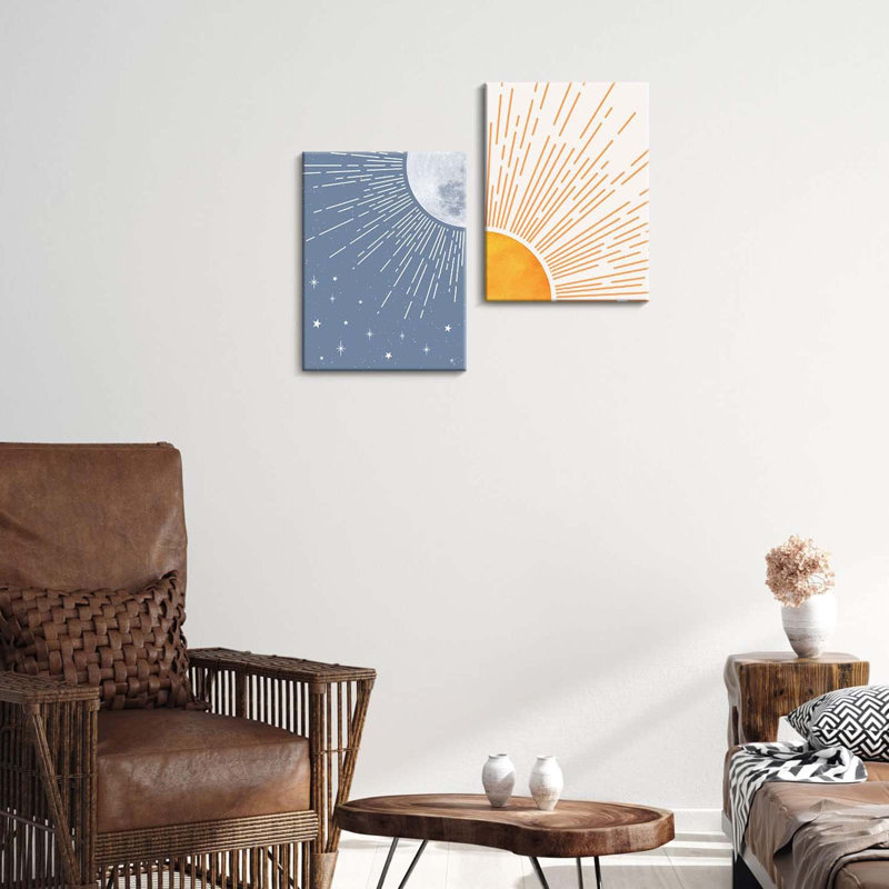 2 Piece Wrapped Canvas Print, 60 cm H x 40 cm W