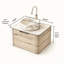 Meuble-lavabo de 24 po avec lavabo, armoire de rangement flottante en contreplaqué avec tiroir, lavabo en céramique à motif de pierre et plateau en pierre à motif de travertin, pré-assemblé