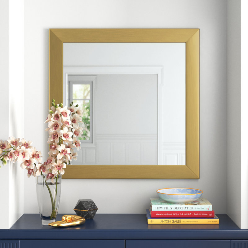Aureliano Wood Flat Wall Mirror, 35.5" x 35.5"