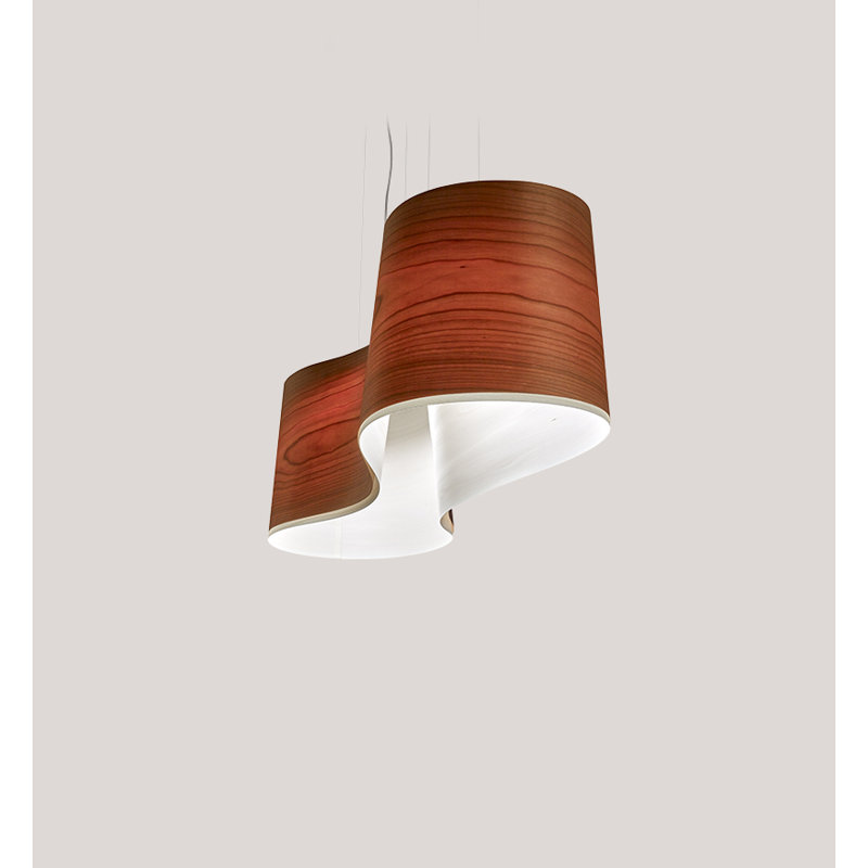 New Wave Pendant, E26, Red/Yellow