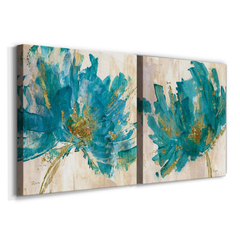 «Blue Infusion I», ensemble de 2 reproductions d'art sur toile tendue, H 32 po x l 64 po x P 1 po