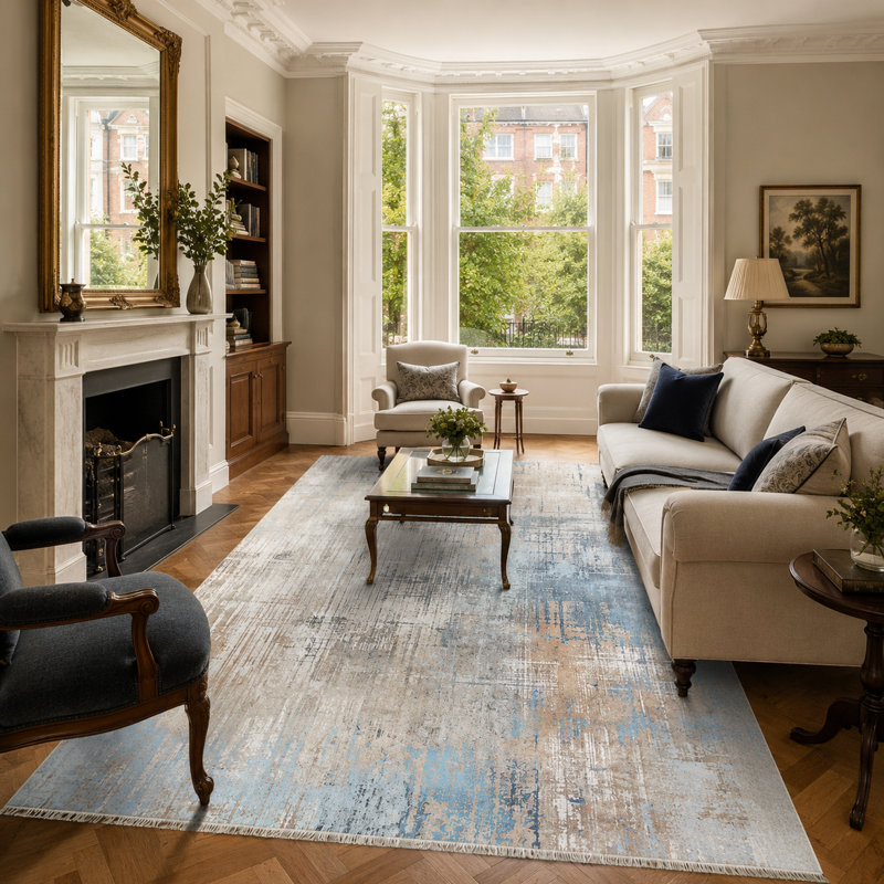 Abstract Cotton and Chenille Flatweave Area Rug, 155 x 230 cm