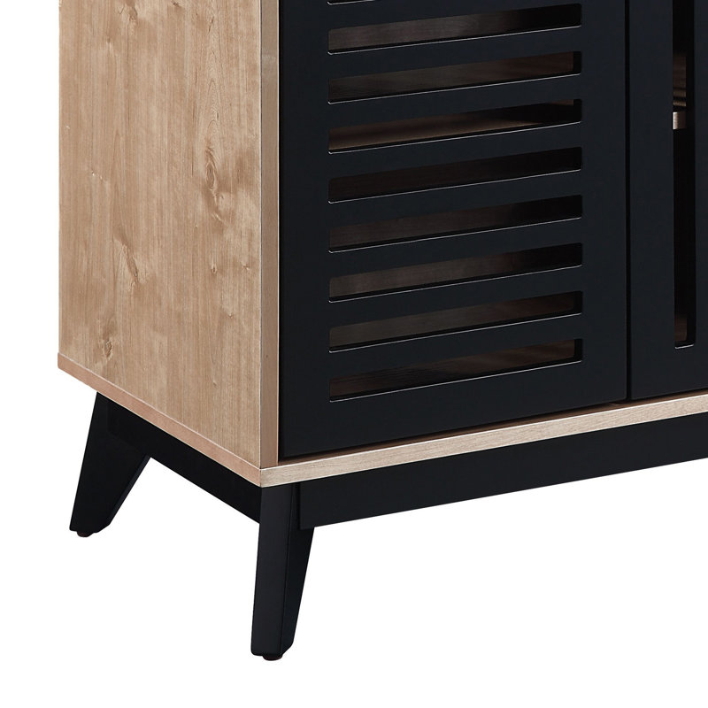 Armoire avec foyer, finition chêne et espresso
