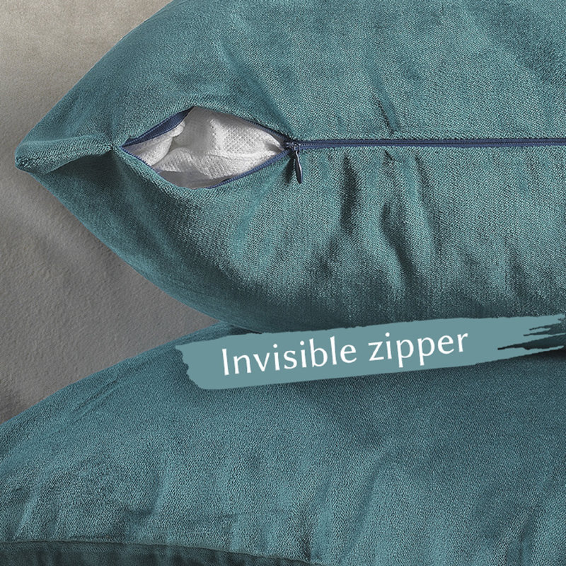 Housses de coussin rectangulaires en velours mat, 39 - vert bleuâtre