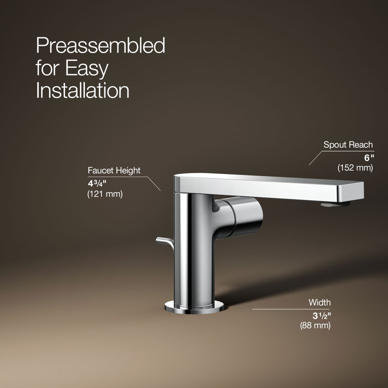 Single-Handle Bathroom Faucet, Polished Chrome