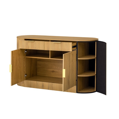 55" Wide 4 - Door 2 - Drawer Credenza Office Storage Cabinet