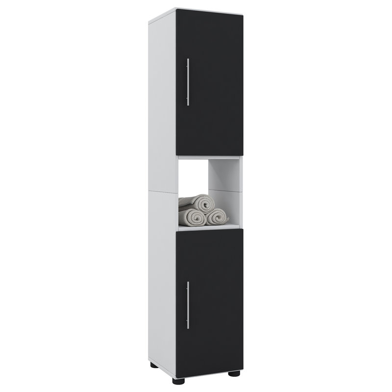 Anik Freestanding Bathroom Cabinet, 152" H x 31" W x 30" D, Black