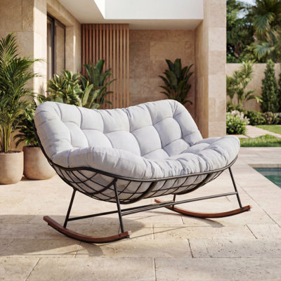 Chaise berçante d'extérieur en acier Gifty