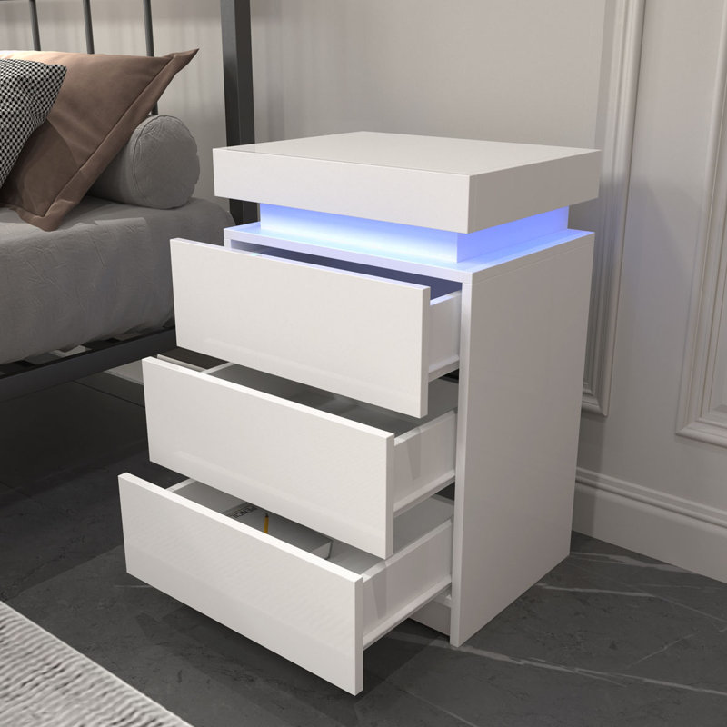Table de chevet Nasya, Blanc