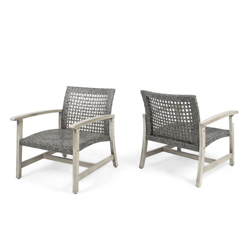 WOOD + WICKER CLUB CHAIR