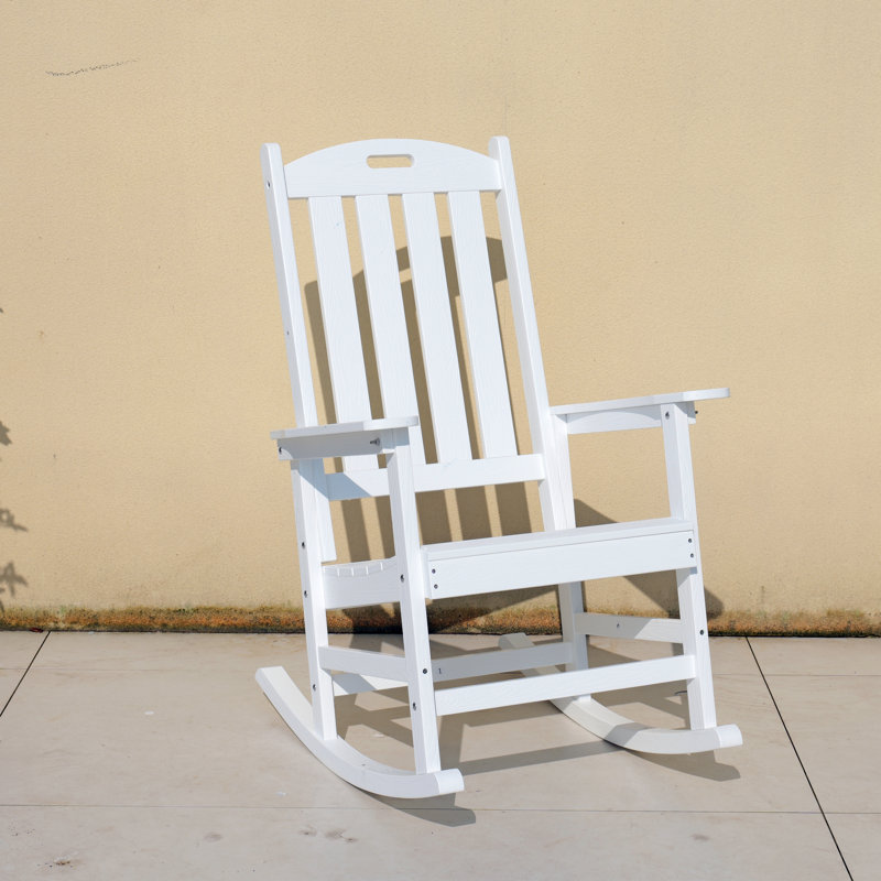 Rocking Chair, Suitable For All Seasons: Outdoor Lounge Chair, Made Of Sturdy HIPS Material, Equipped With 304 Stainless Steel Accessories.