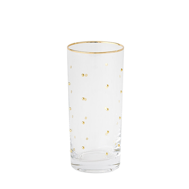 S/6 Celebration Highball Glasses-Clear W/Gold Dots