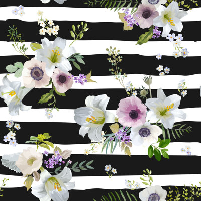 «Sabornton Lily and Anemone Flowers On Canvas» par Annasivak, peinture