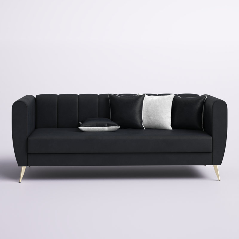 Palmieri 72'' Velvet Sofa, Black