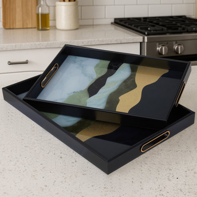 Glass Tray - Set of 2