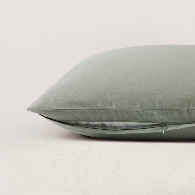 Standard Cotton-European Linen Euro Sham, Sage