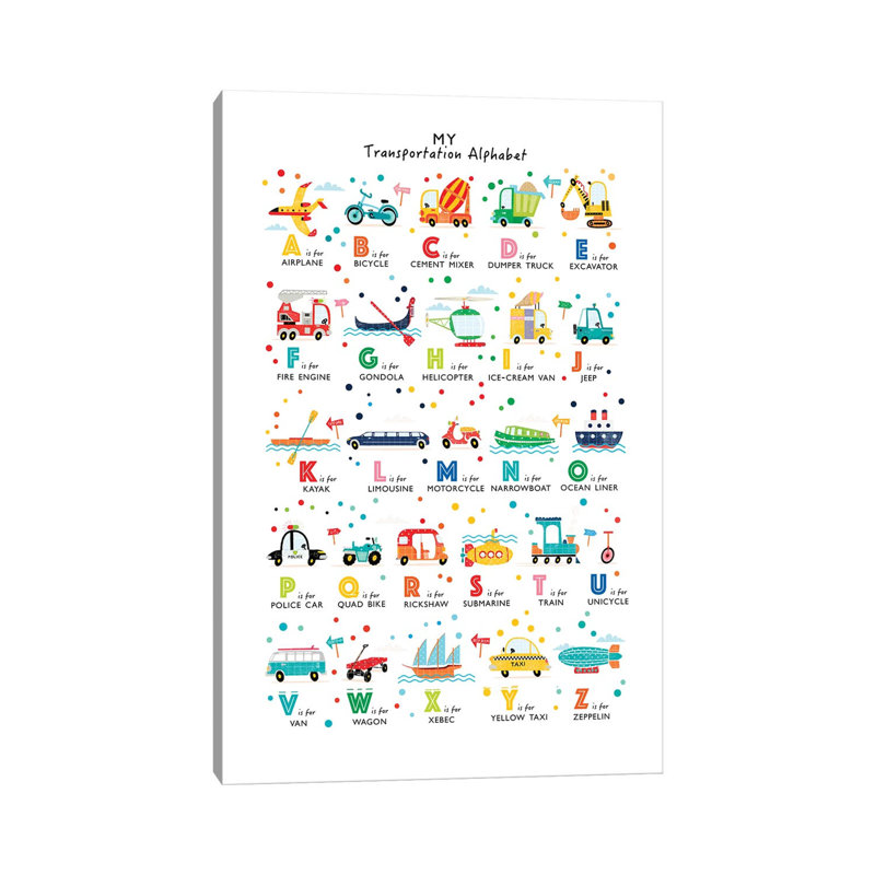 Transportation Alphabet - Wrapped Canvas Print, 152.5 cm H x 101.5 cm W