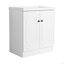 Lavabo de salle de bain autoportant 30 po en résine blanche et 2 portes d'armoire à fermeture en douceur (emballage KD)-536284856
