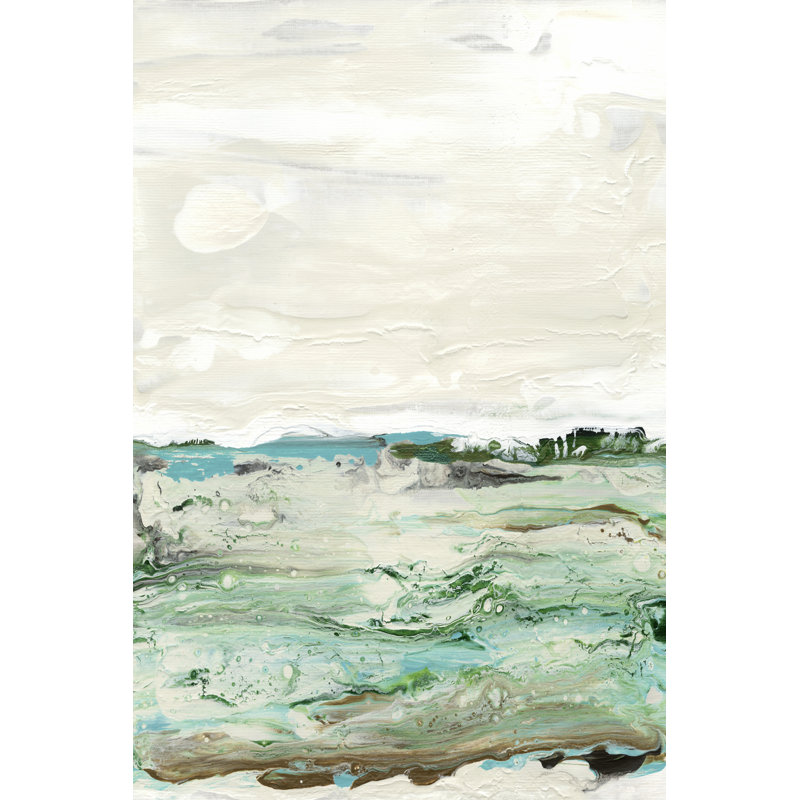 Menthe et turquoise Horizon I, H 36 po x l 24 po
