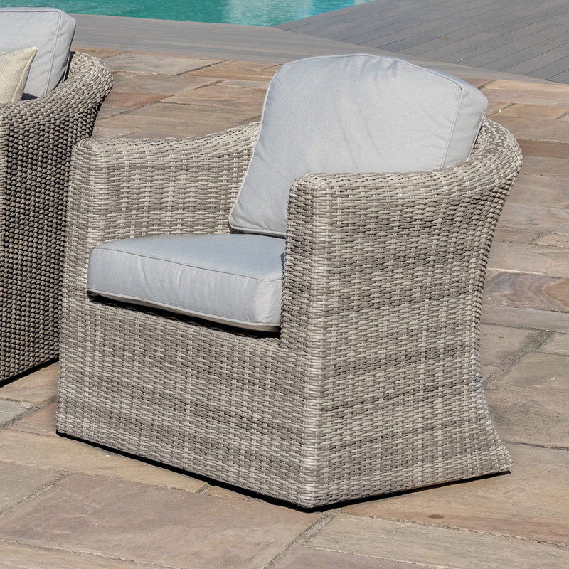 Mombert Large Rattan Corner Sofa Group - with Armchair, Light Grey