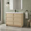 Meuble-lavabo simple autoportant de 42 po avec lavabo en résine et 2 portes d'armoire à fermeture en douceur-31853029