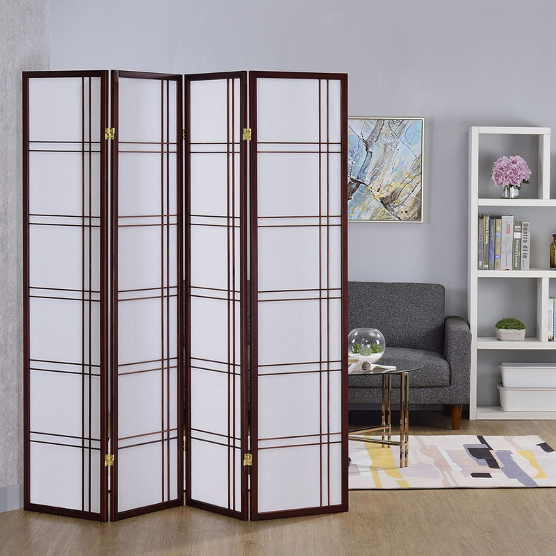 70.5" Tall Double Cross Shoji Panel Room Divider, Natural, 6, 5 ft
