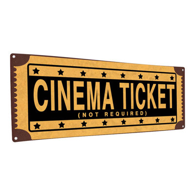 "Billet de cinéma non requis" sur métal