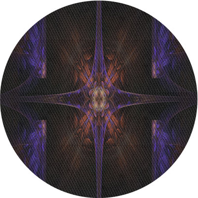 Tapis noir/mauve tissé à la machine