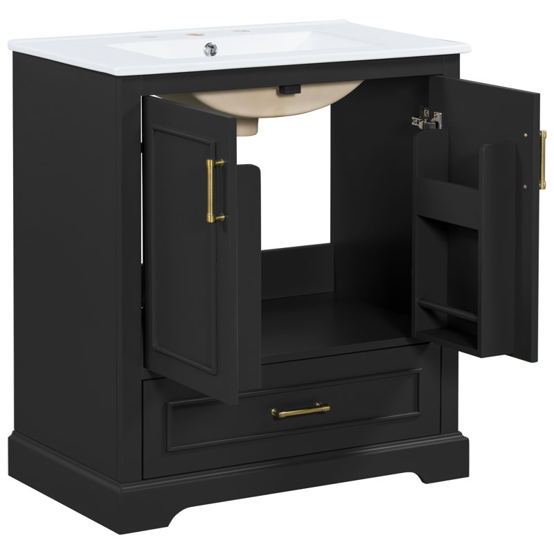 Meuble-lavabo 30 po avec lavabo, Black