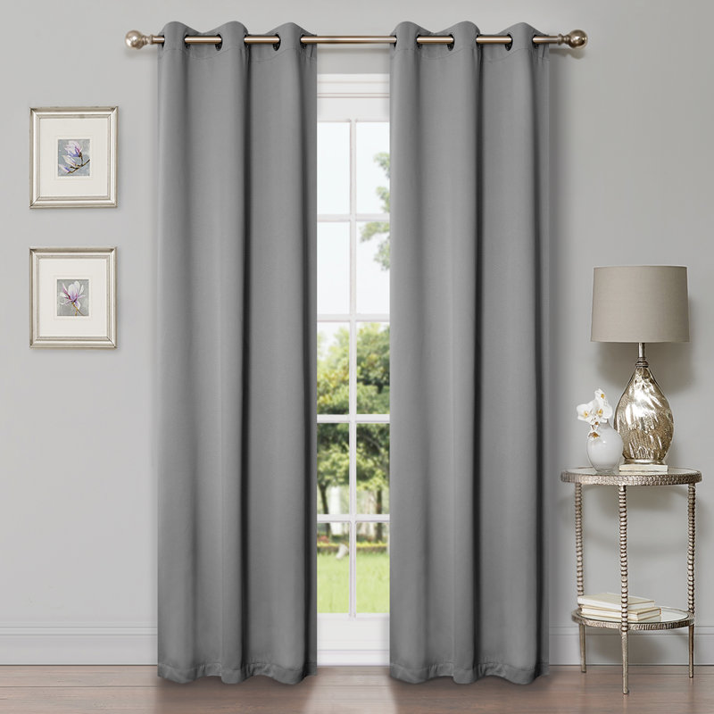 Paire de rideaux obscurcissant avec œillets Millendon, Blanc neige, L 42 po x L 108 po