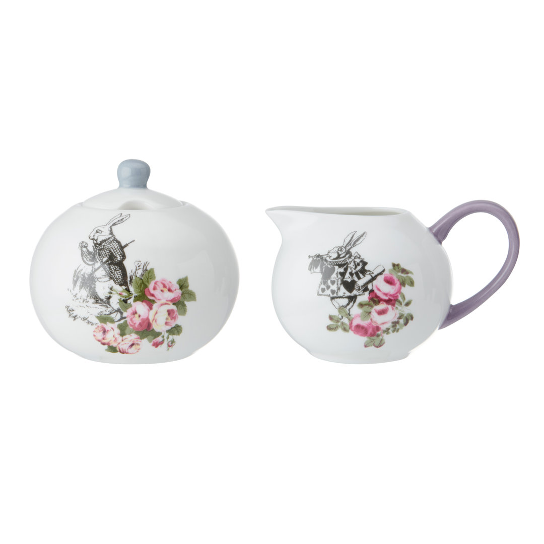 Mikasa and the V&A Alice In Wonderland Bone China Sugar Bowl And Creamer, 200ml