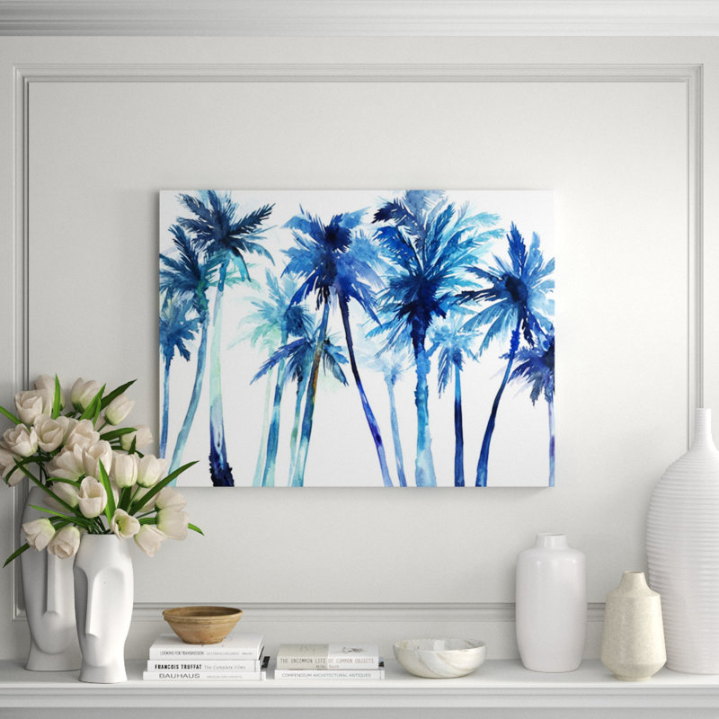 Palm Tree Garden Painting by Guseul Park, Knife Gel, 30" H x 40" W x 1.5" D