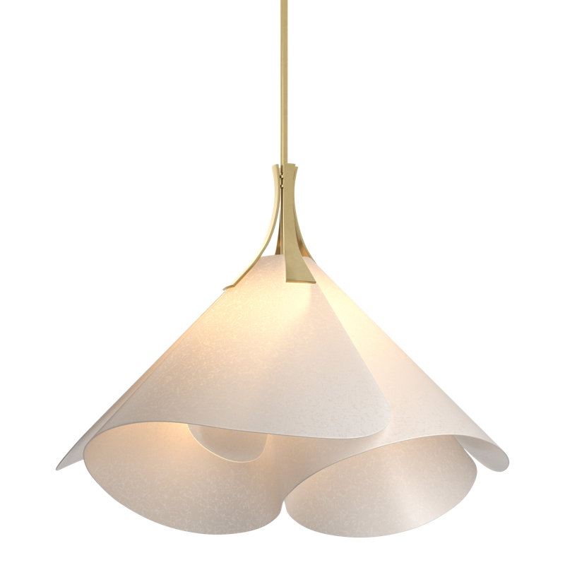 Luminaire suspendu simple à 1 lumière de 25,4 po Mobius, Laiton moderne