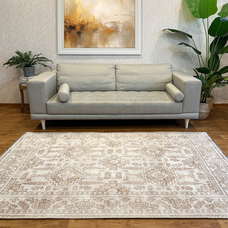 Tapis en coton tissé Alfa, Rectangulaire 2 pi 6 po x 4 pi 9 po