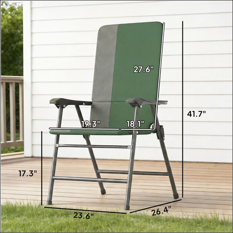Ensemble de 2 chaises pliantes à dossier haut pour l'extérieur, confort et structure en acier durable pour le patio et le camping