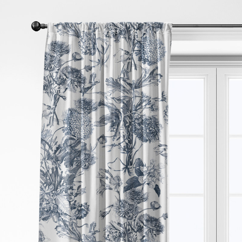Alexandria White Cotton Simple Top Pocket Drapery Panel Set of 2, 50" W  x 36" L