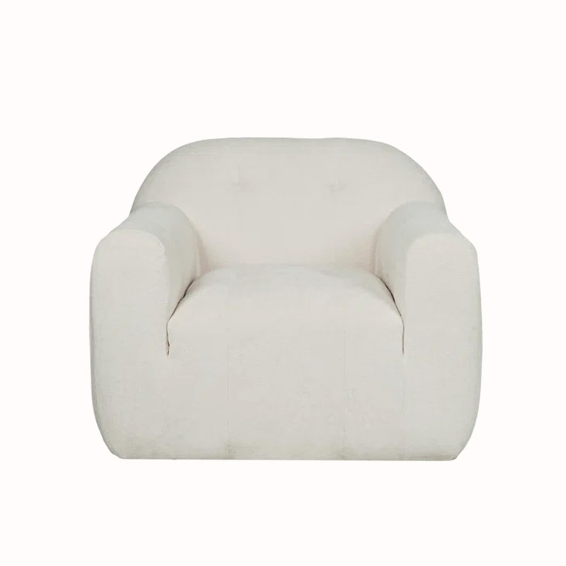 Amaryllis Modern Tufted Club Chair, Cream Boucle Incorrect