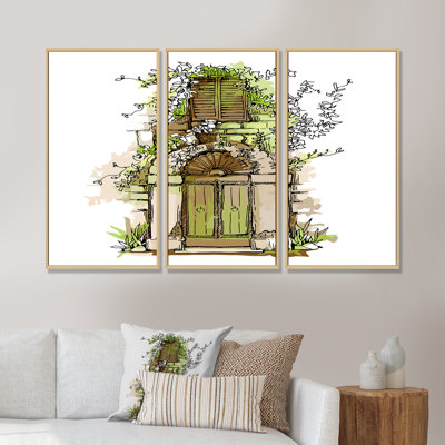 " Vintage Old Europe View VI " 3 - Pieces