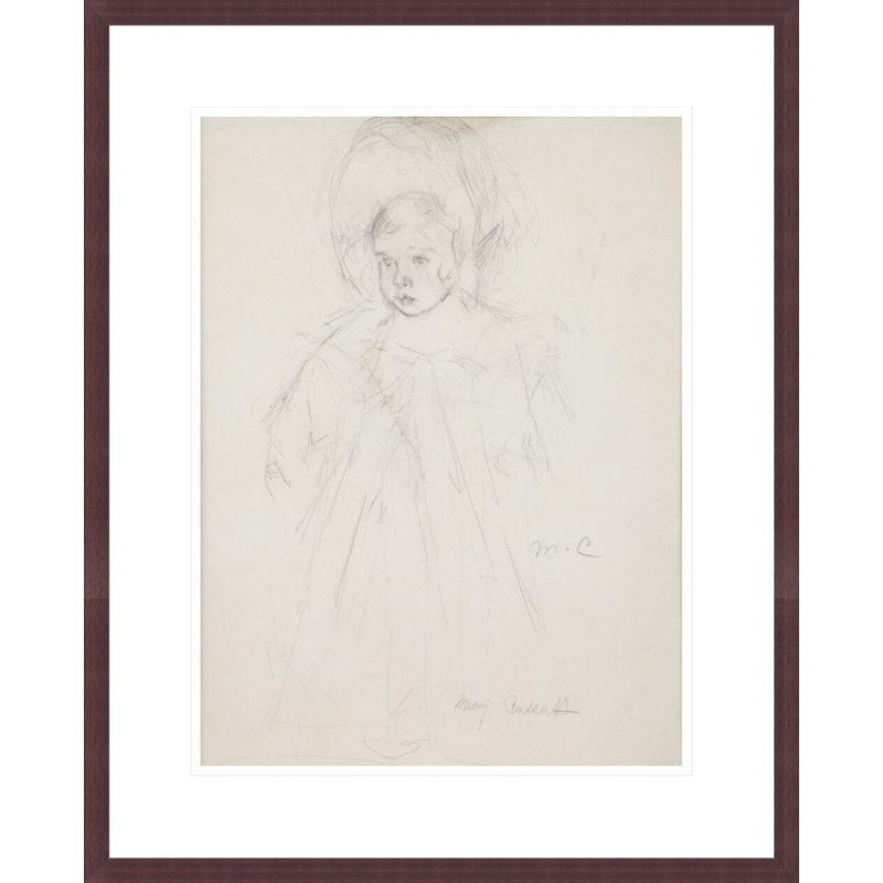 Étude de jeune fille par Mary Cassatt - Impression sur toile, H 21,75 po x l 17,61 po