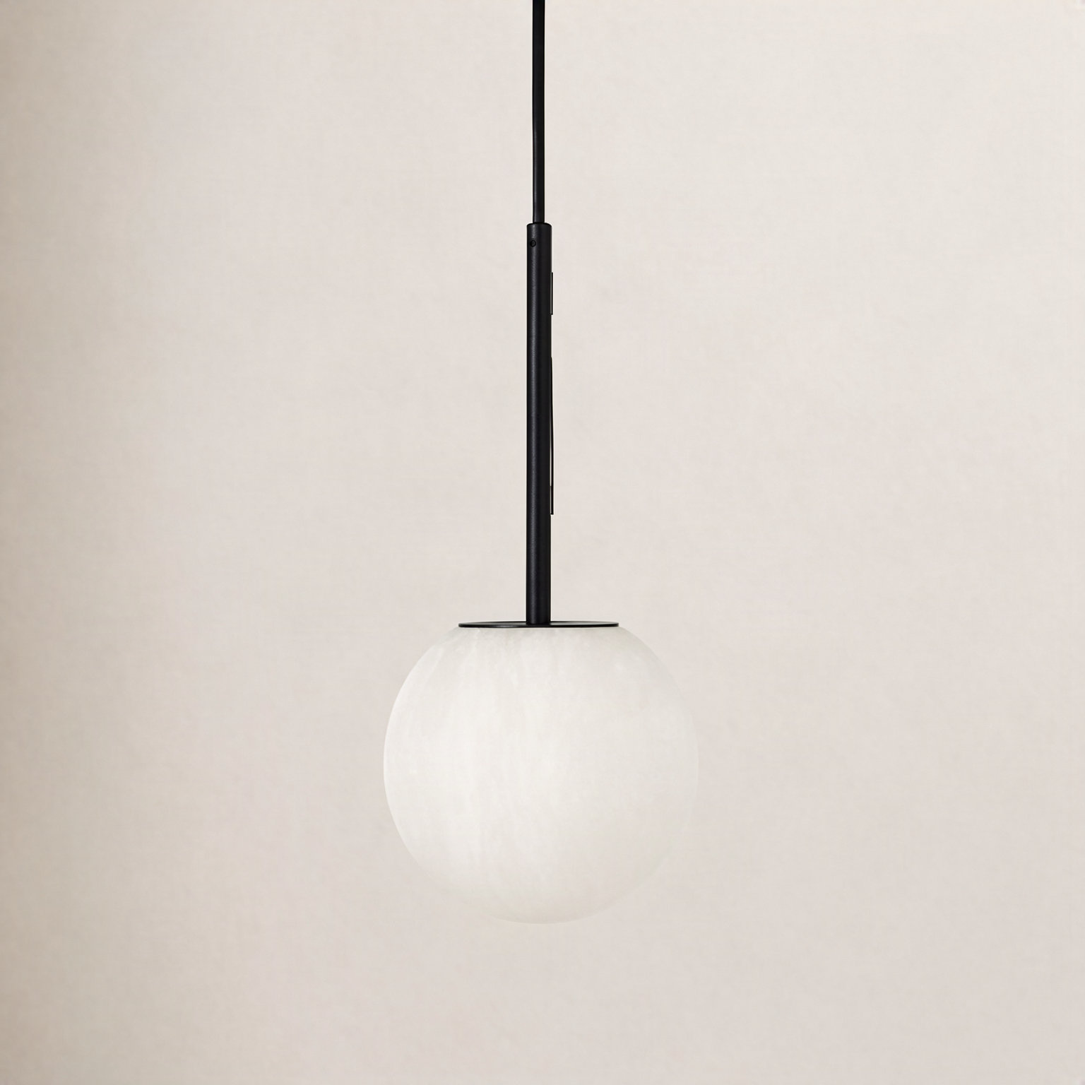 Yarrow Dimmable Single Light Pendant, 70.87" H x 6.3" W x 6.3" D, Black