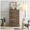 Commode moderne à 6 tiroirs avec poignées faciles à tirer, rangement spacieux et bordures texturées pour l'organisation de la chambre à coucher et du couloir