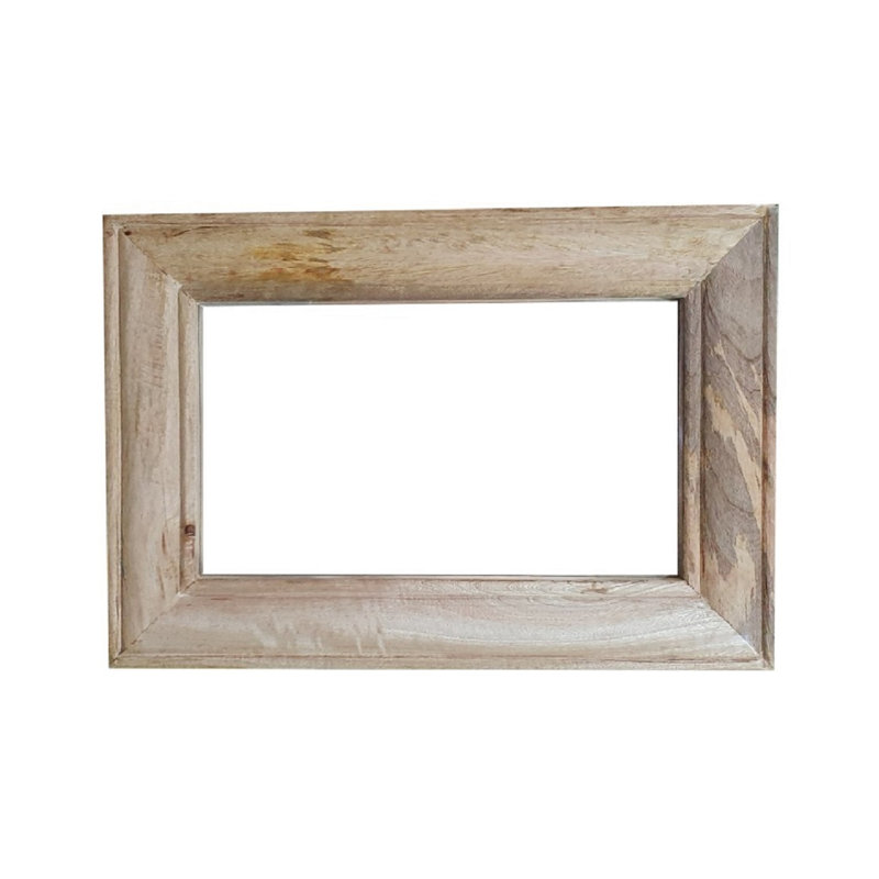 Adriano Solid And Engineered Wood Flat Mirror, Natural, 60cm H x 75cm W