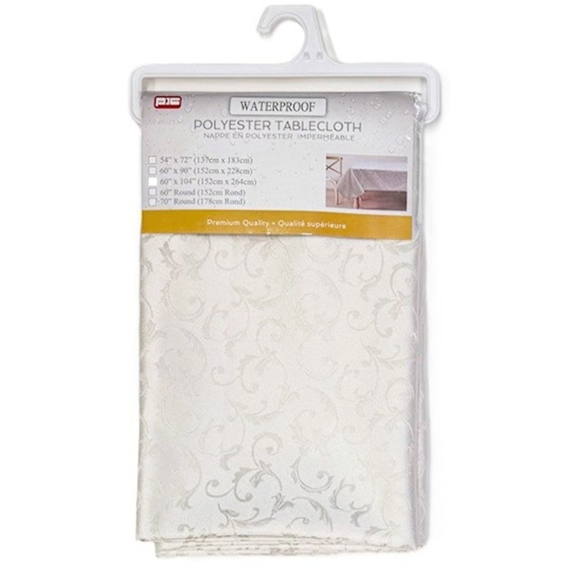 Nappe imperméable Jacq (60 x 104 po) - Beige, Blanc, L 104 po x l 60 po