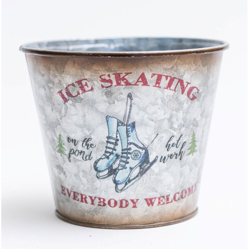 Boîte à fleurs "Ice Skating Everybody Welcome"