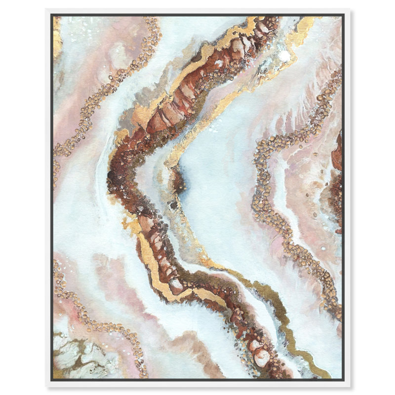Geodes "Blush Geode" par Art Remedy sur, H 21 po x l 17 po, Cadre blanc